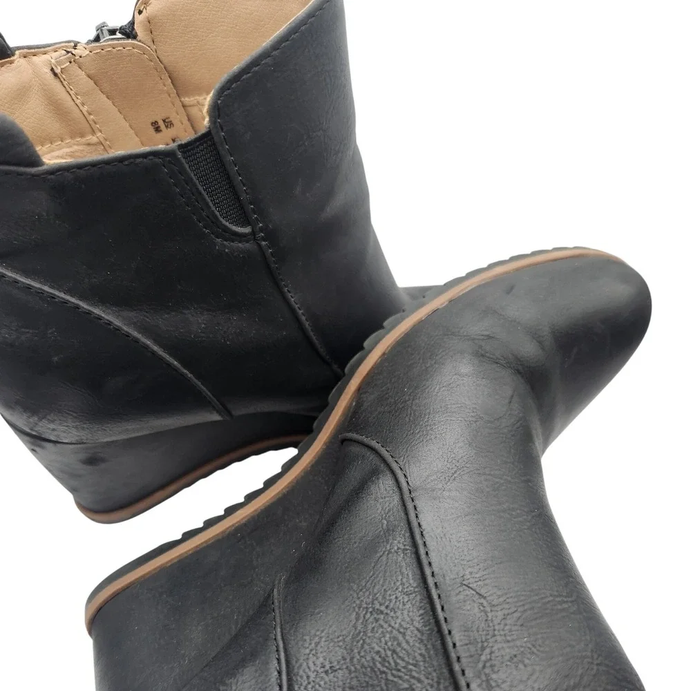 Soul Naturalizsr Wedge Heel Ankle Booties‎ faux leather Size 8